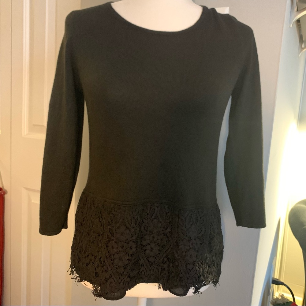 Loft Black Lace trimmed sweater